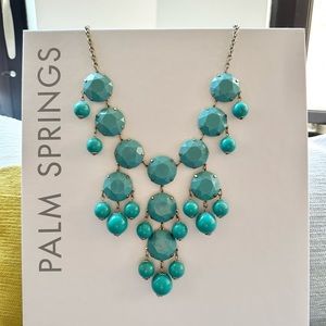 Light Blue / Sky Blue / Light Teal, Faceted Bubble-Style Statement Necklace